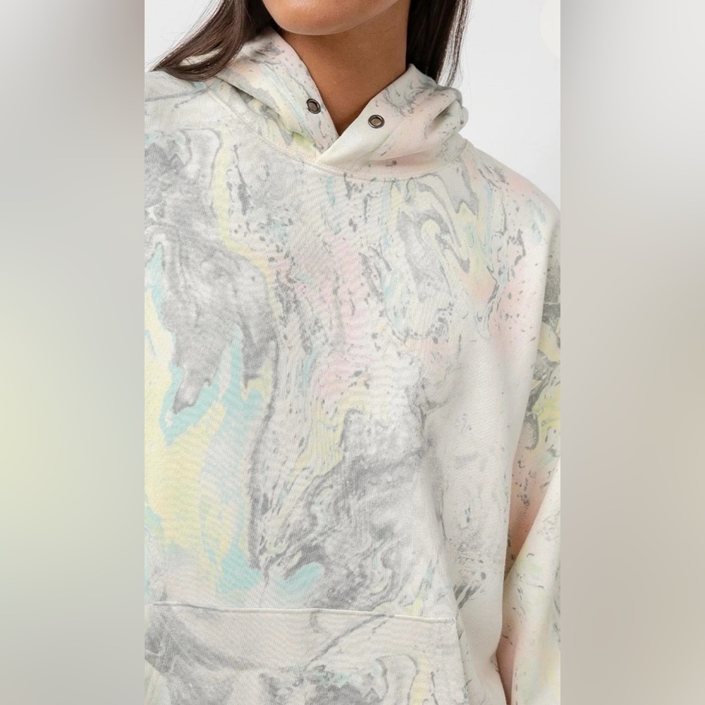RAILS MAREN HOODIE IVORY PASTEL MARBLE NWOT SIZE M $188 - Picture 3 of 11